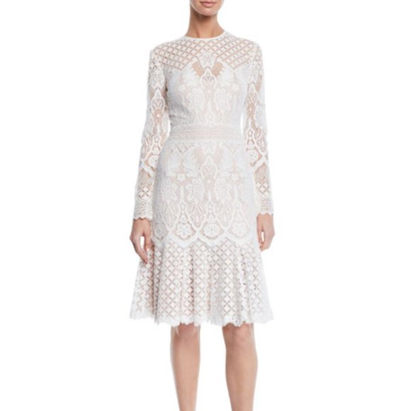 tadashi lace midi dress